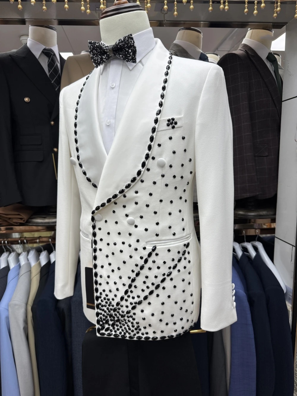 Men Formal Wear With Coat - Witte Bruidegom Mannen Pak Set 2-delige