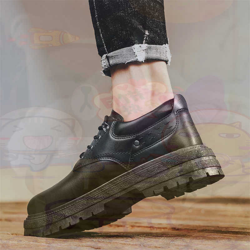 Khaki Formal Wear Men - Donker natuurlijk leer Mode-sneakers Tennis Herensneakers