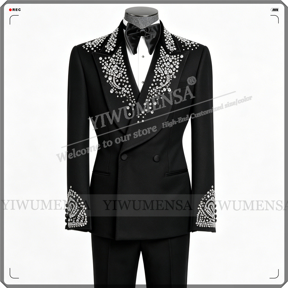 Formal Men Party Wear Jacket - Luxe trouwpak voor mannen met strass