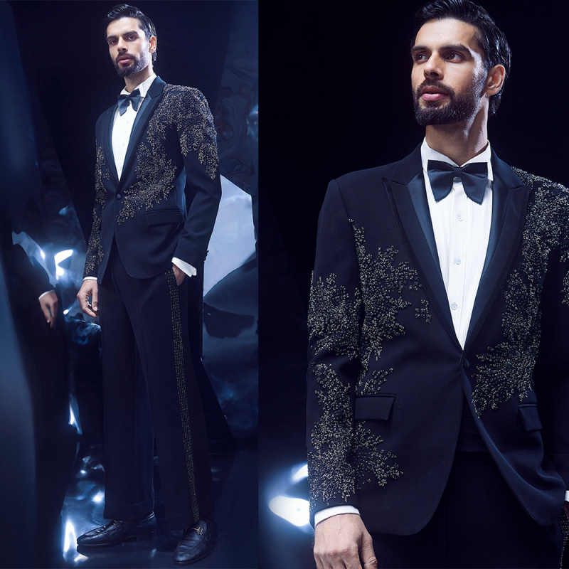 Men Formal Wear With Coat - Mode Bruiloft Mannen Pak Kralen Prom