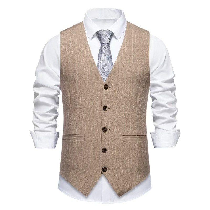 2026 Nieuw Rood Gestreept Pakv - Khaki Formal Wear Men recensie en prijs