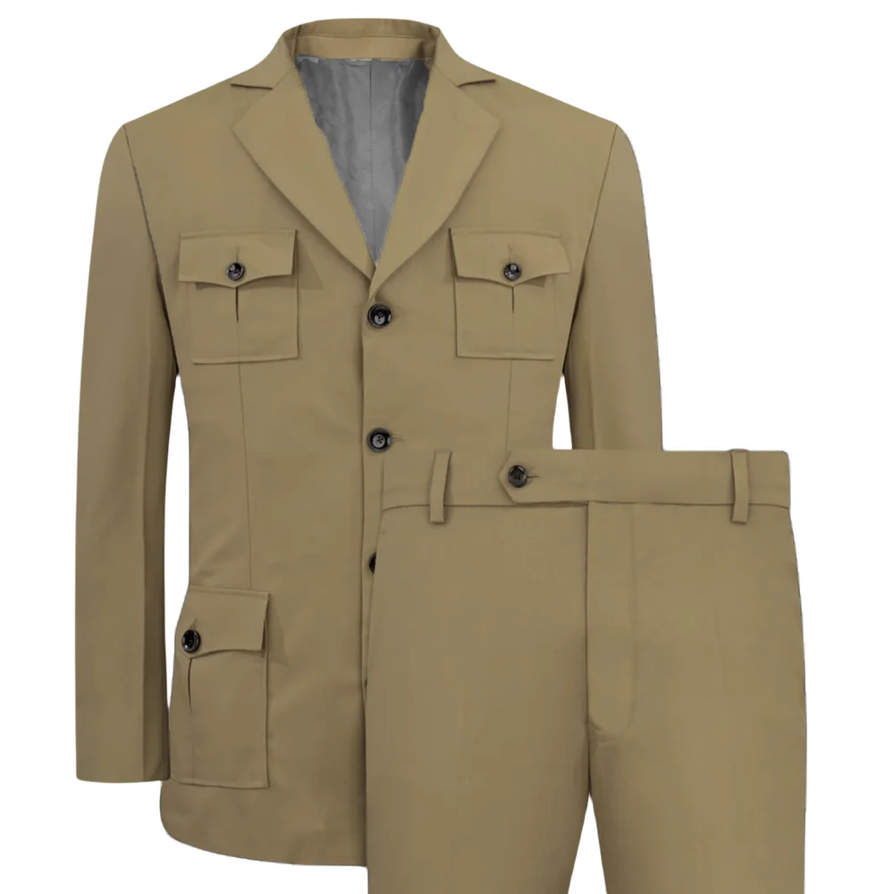 Herenkostuums Jakcet Casual Ka - Khaki Formal Wear Men recensie en prijs