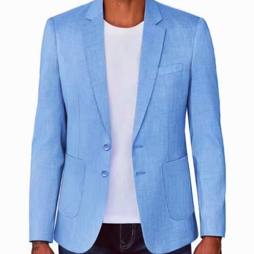 Slim Fit Heren Beige/Blauw Lin - Formal Men Party Wear Jacket recensie en prijs