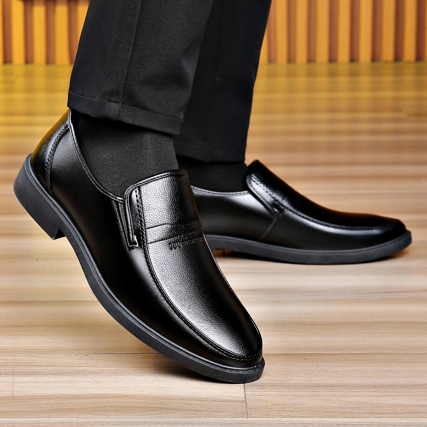 Heren instappers van leer, zwa - Men Formal Wear Dress recensie en prijs