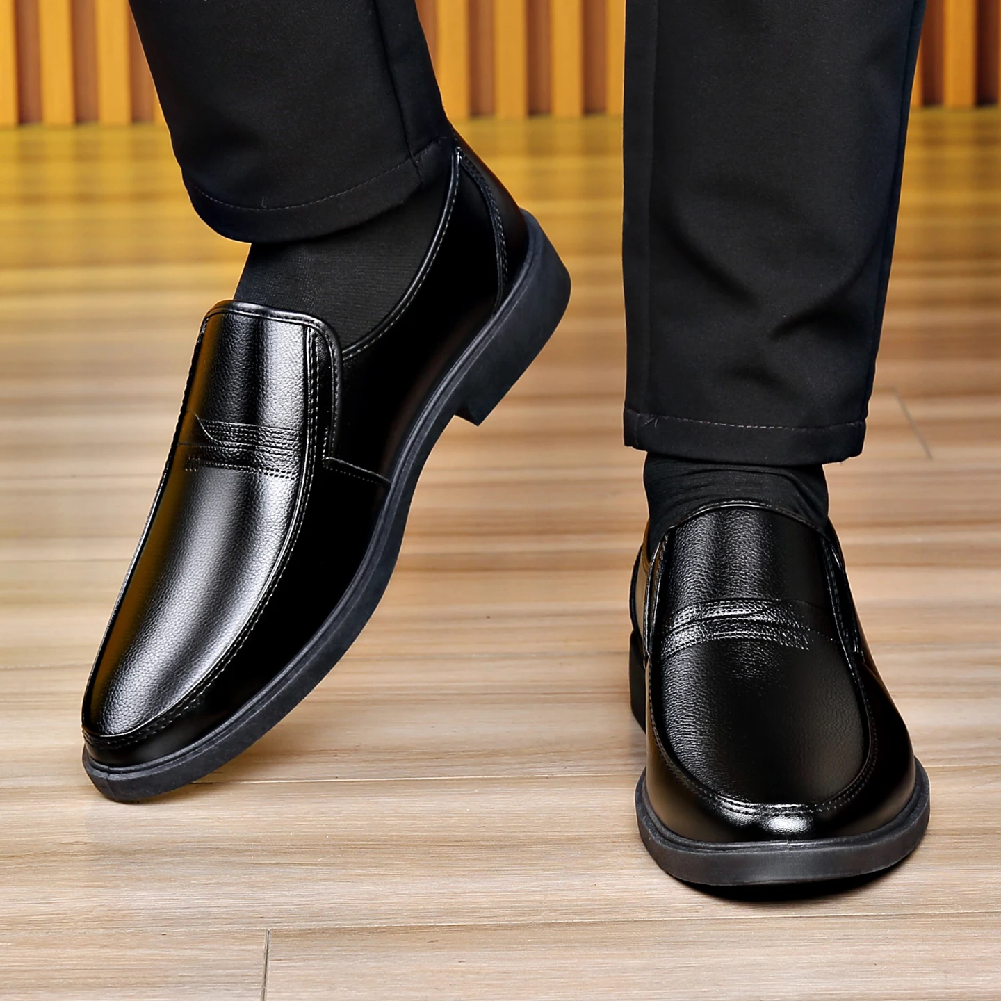 Heren instappers van leer, zwa - Men Formal Wear Dress recensie en prijs