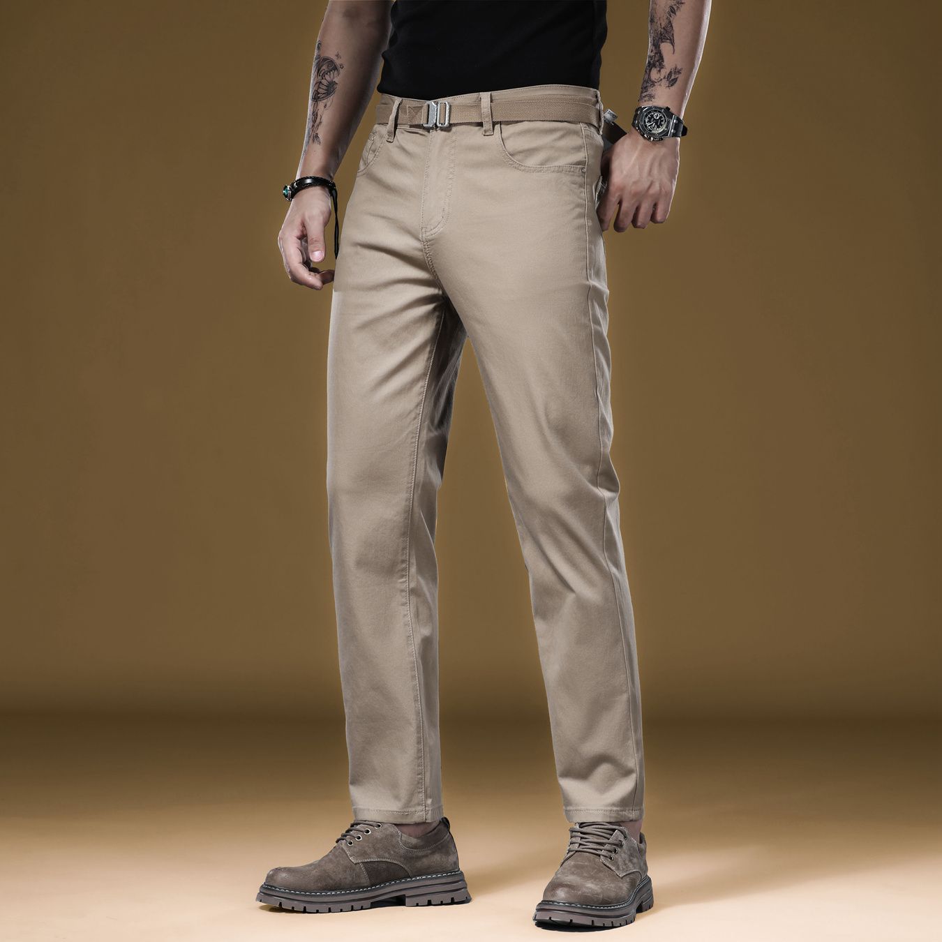 Nieuw in kwaliteit: Herenbroek - Khaki Formal Wear Men recensie en prijs